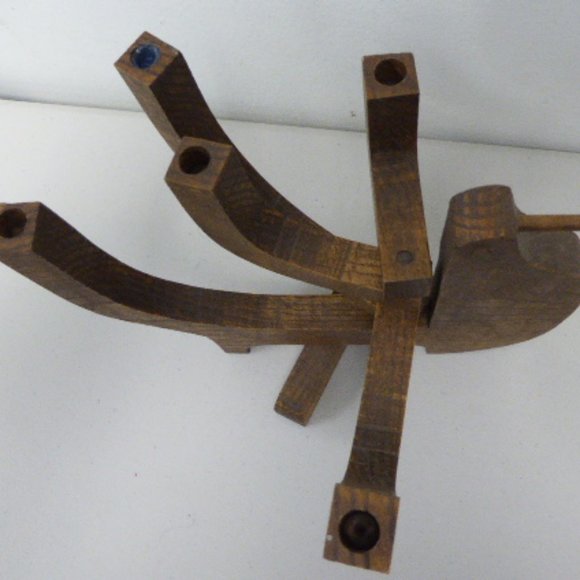 Danish Mid Century wooden candle holder collapsible teak moveable bird - Picture 4 of 8